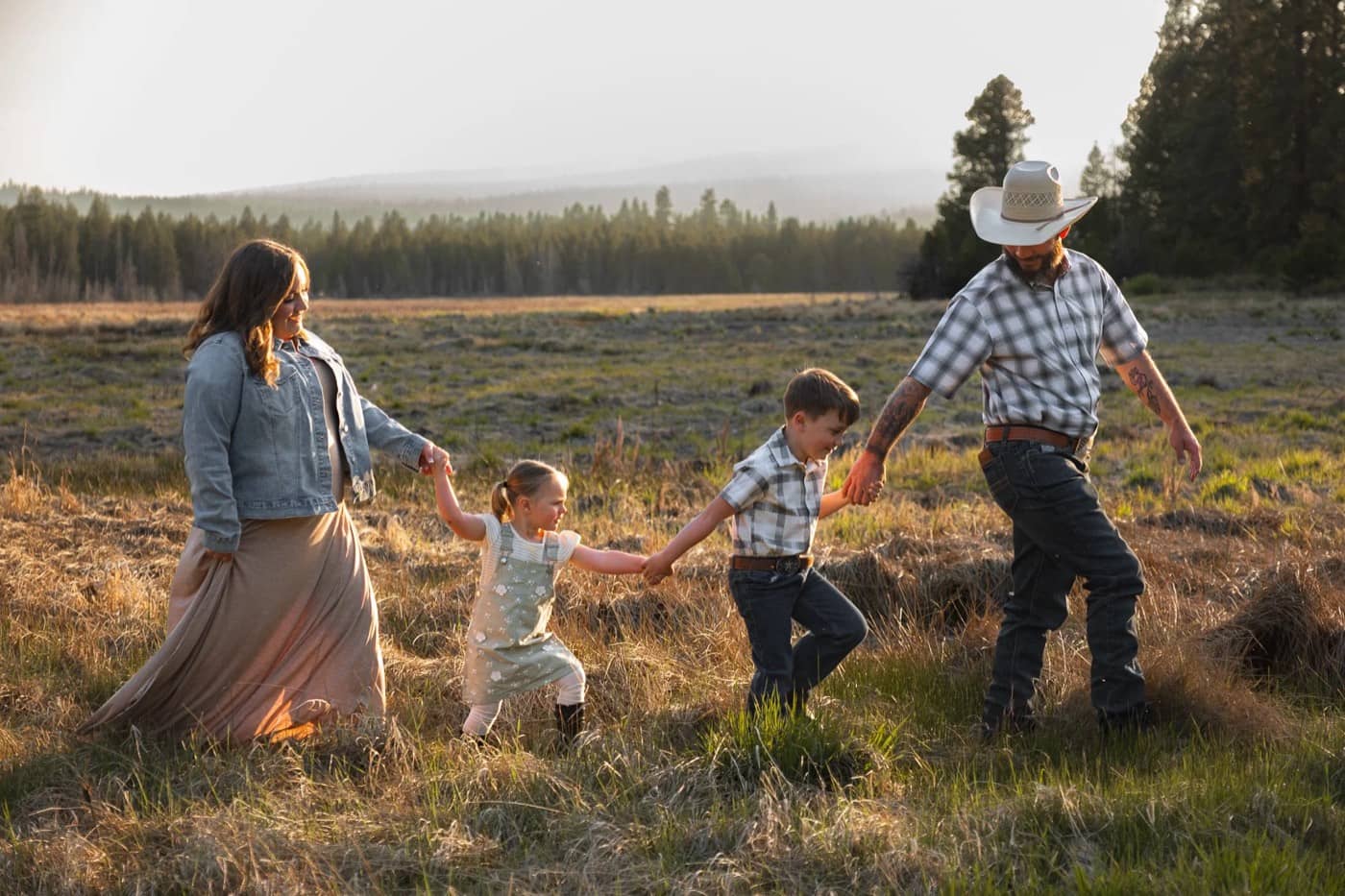 Alexandria and William with their family